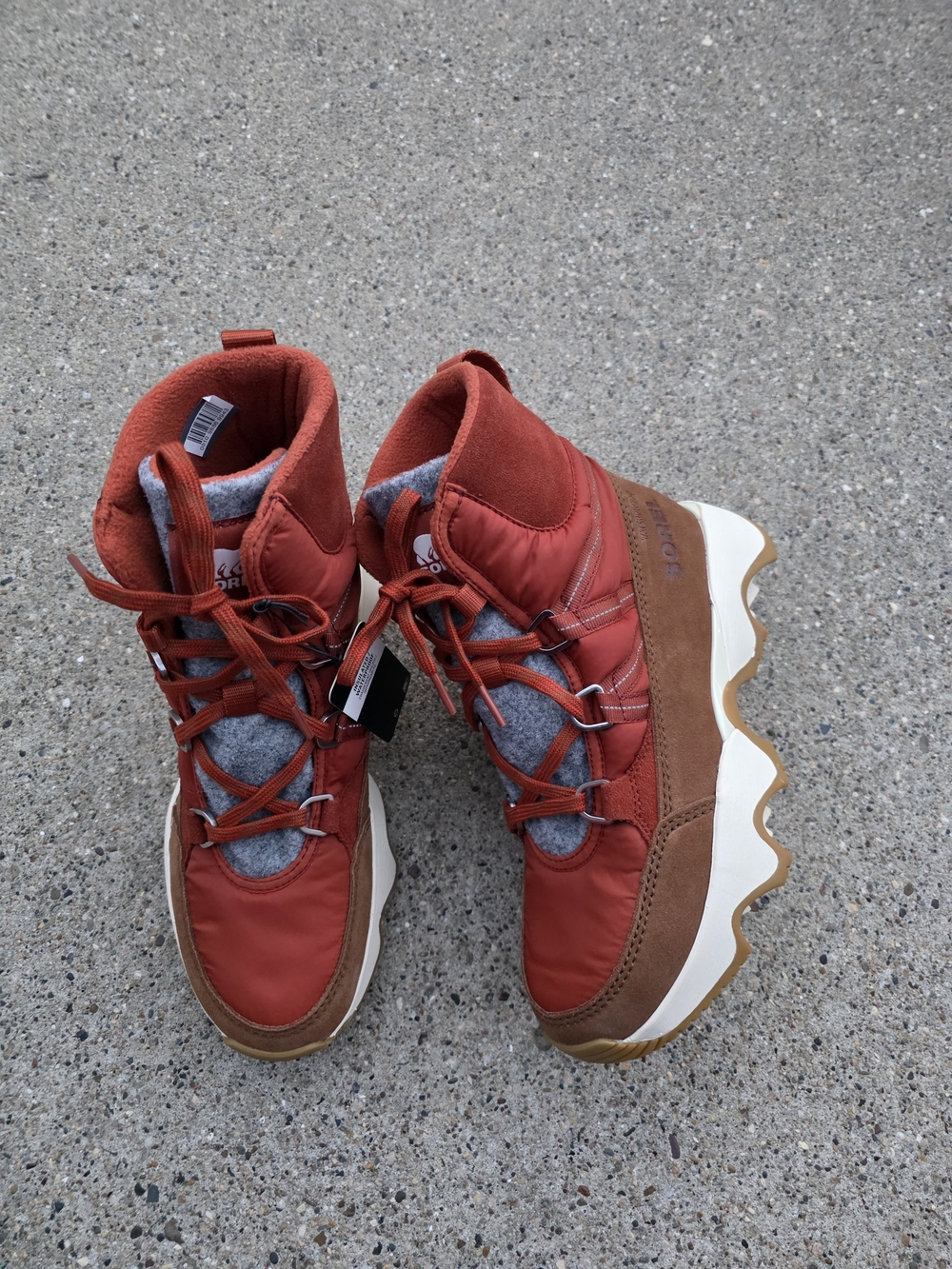 Sorel Women's Rust Red and Brown Winter Lace-Up WP Size 8.5